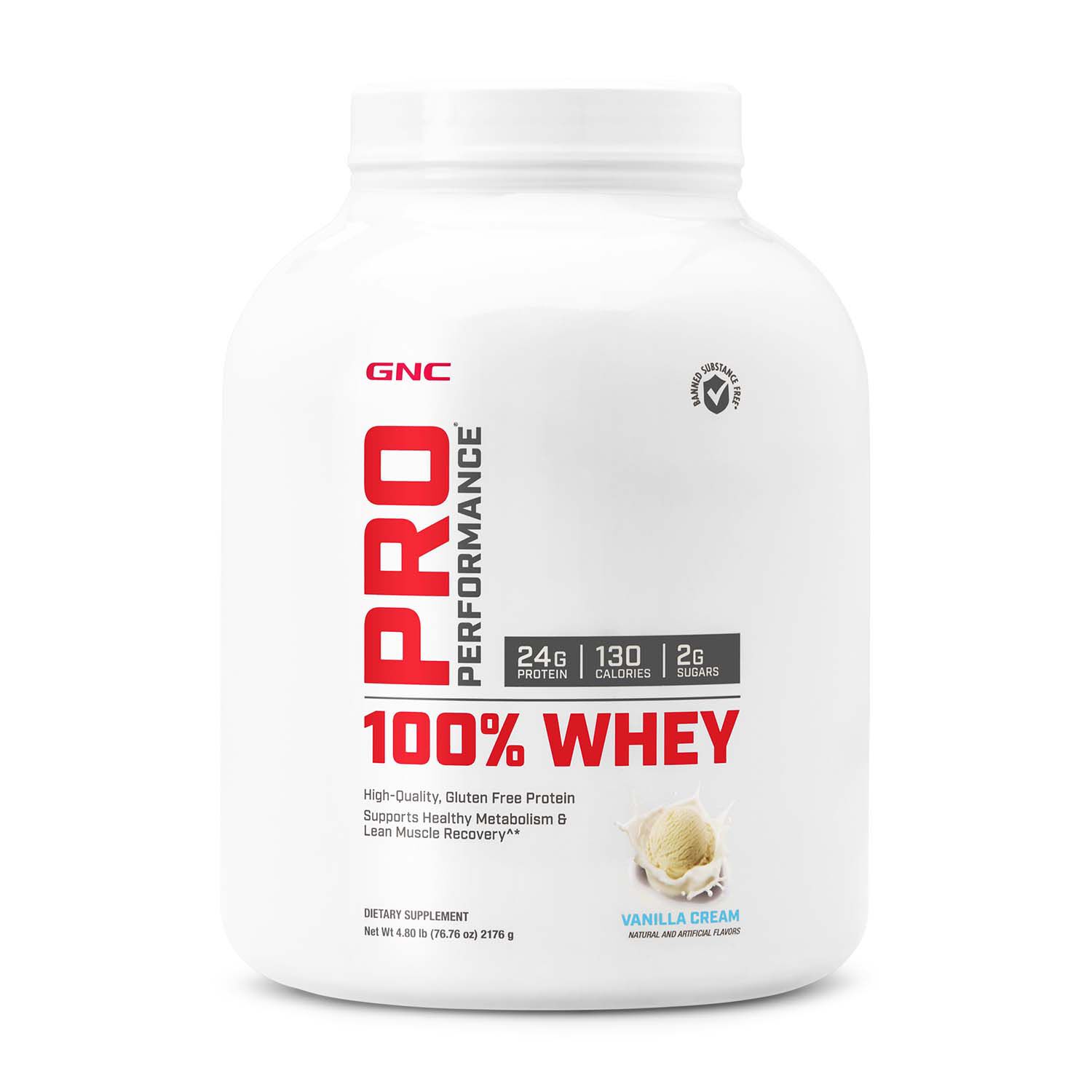 GNC Pro Performance 100 Whey Protein Vanilla Cream 4.8 lbs